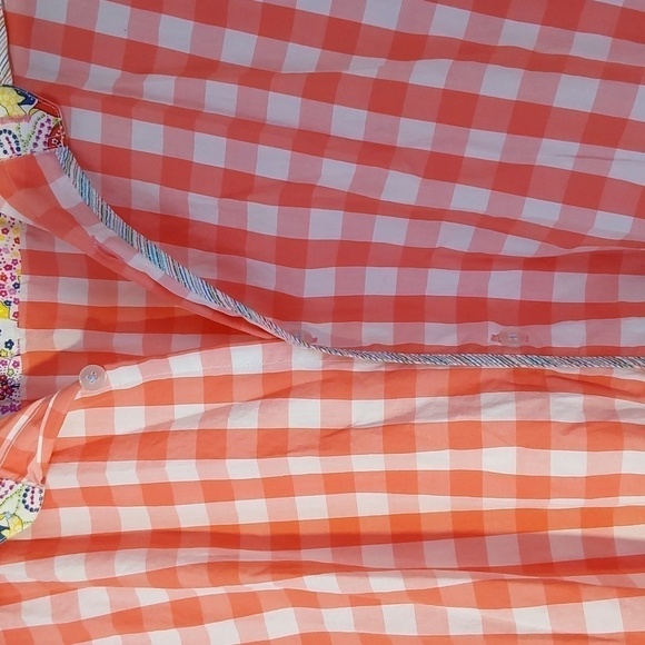 XMI  Button Down Top Bright pink Floral CUFFS & Collar Artsy colorful Sz.XL - Picture 3 of 12